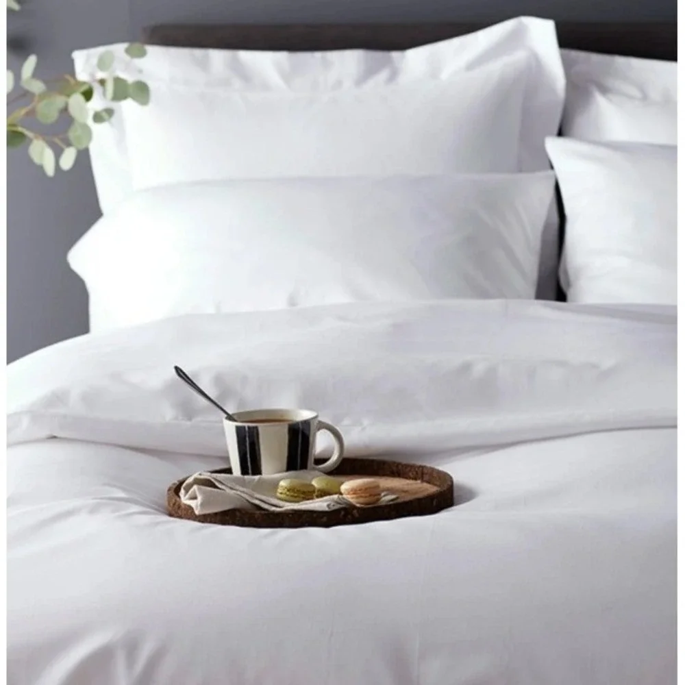 The Company Store Legends Hotel King Duvet Cover White Supima Cotton Sateen DS29